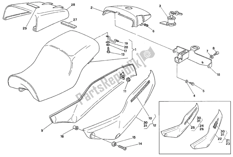 All parts for the Seat <012262 of the Ducati Supersport 900 SS 1994